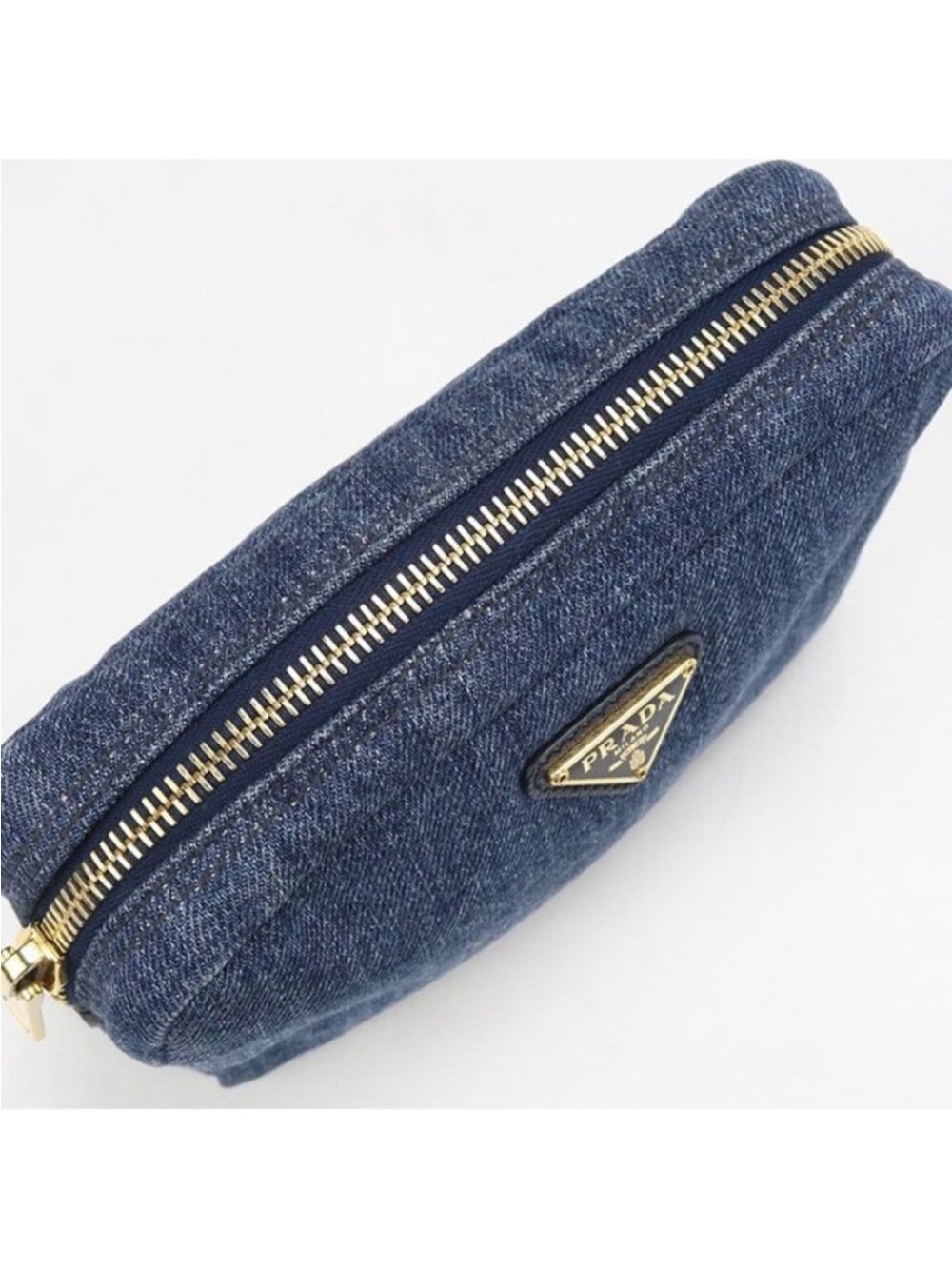 Prada Denim Triangle Pouch - Picture 7 of 9